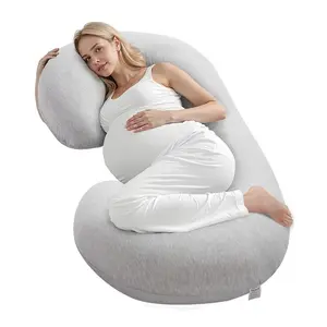 Summervibes VEVOR Pregnancy Pillow, C-Shaped Full Body Maternity Pillow for Sleeping, Ultra-Soft and Breathable Pregnant Support Pillows with Removable Washable Cover, Perfect for Back, Belly, Hip, Legs Relief