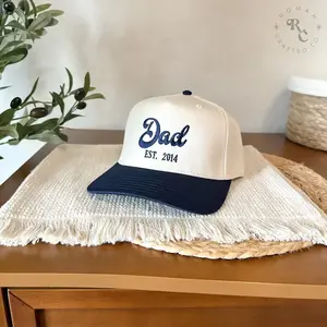 Dad Hat EST Year Embroidered, Personalized Dad Gift, New Dad Baseball Cap, Father's Day Gift, Dad Life Hat, Custom Year Dad Hat, DAD