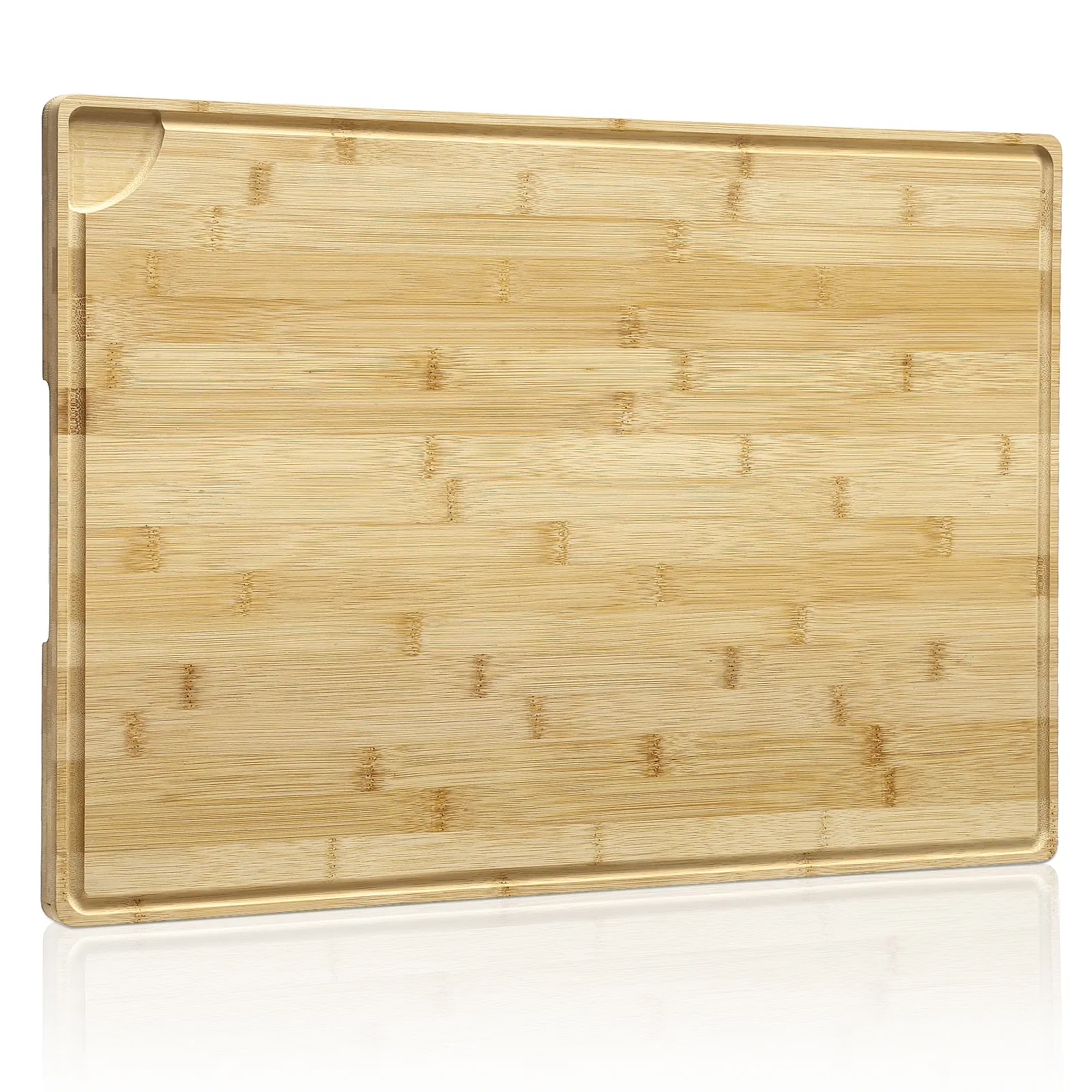 Rectangular Carbonized Bamboo Cutting Board, 24x16in Extra Large Sturdy Kitchen Household Product with Thick Eco-Friendly Build, Deep Juice Groove, Built-In Handles, Lightweight Knife-Friendly Durability for Meat, Veggies