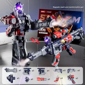 2026 Trending Magnetic Transforming Robot Toy - Electric Buildable Mecha Figure with Lights, Sounds, DIY Assembly, STEM Learning Features, Ideal Birthday Gift for Boys (Kids' Educational Playset)