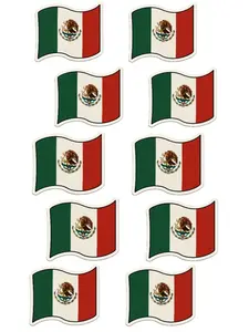 10 Mexico Flag Stickers 3"