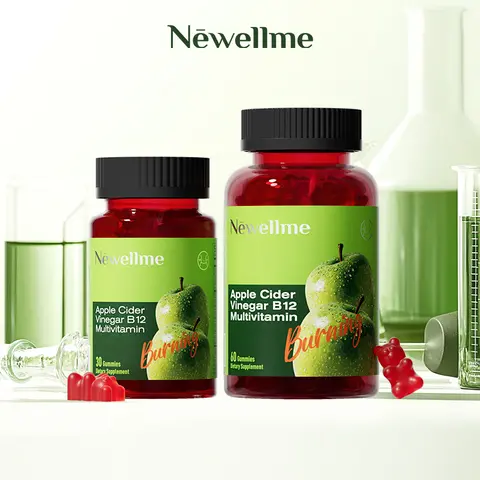Newellme-Updated Version Apple Cider Vinegar Gummies Formulated - supports digestion, detoxification and cleansing - ACV Gummies W/VIT B12 Vitamin