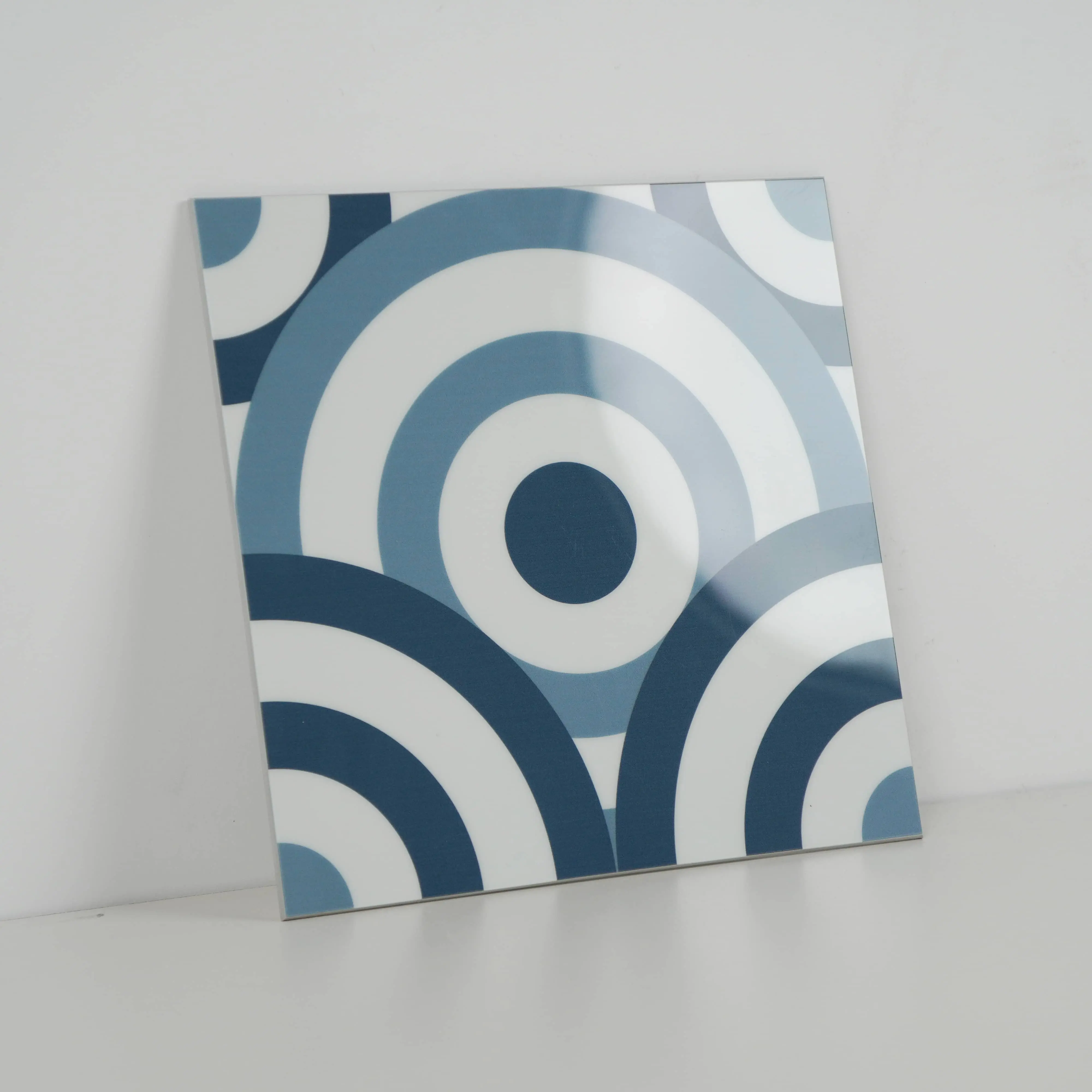 COLAMO Glossy Blue Self Adhesive Graphic Patterned Tile Waterproof Peel and Stick Backsplash，Peel and Stick Backsplash Tile、Kitchen Wall Tile、Renter Friendly、Waterproof、 kitchen decor， self-adhesive wall sticker