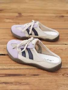 New Summer Fall Women's Casual Shoes, Thick Sole Comfortable Mesh Breathable Party Sandals, Slip-On Toe Posture Correction