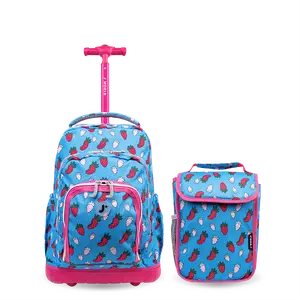 Lollipop Kids Rolling Backpack With Lunch Bag (16 Inch) in Strawberry - Final Sale