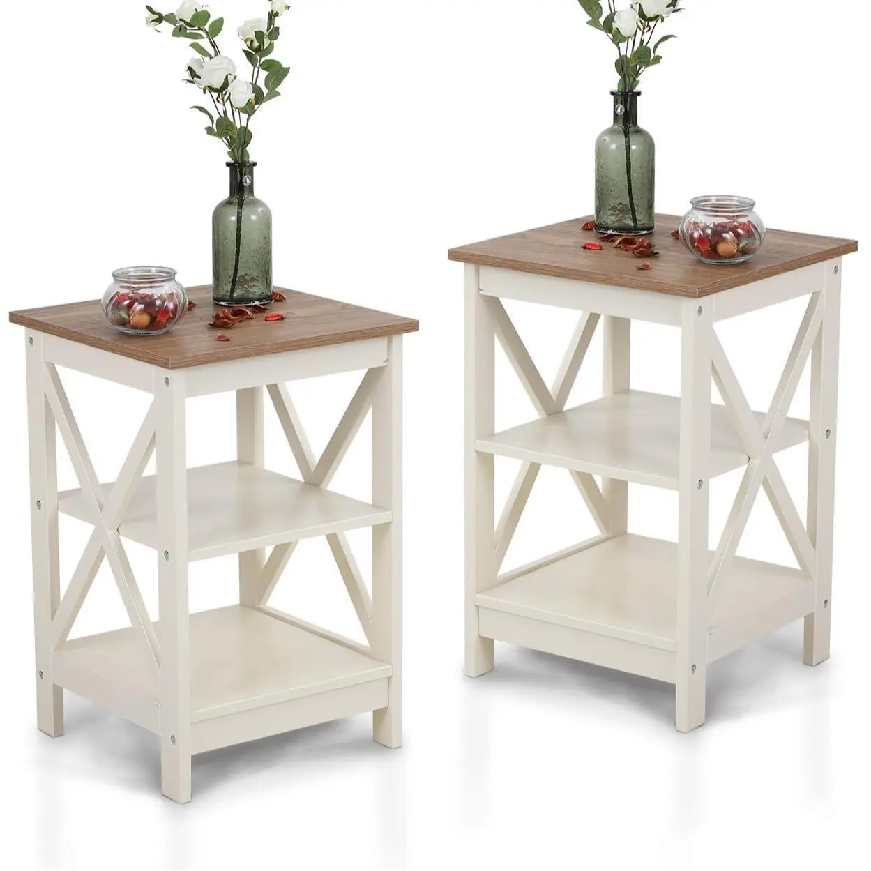 White, 2-Piece Side Table Set