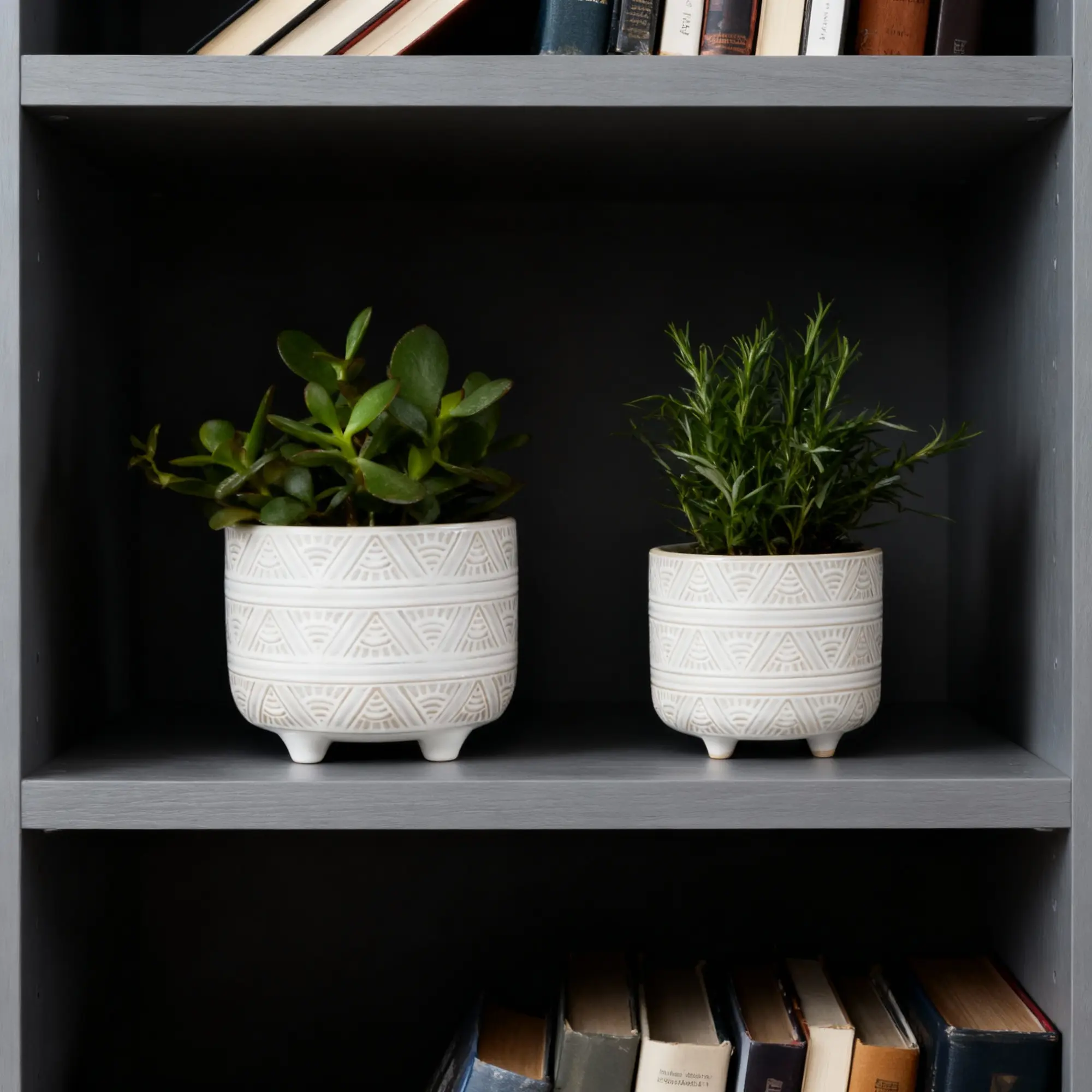 Sunrise Footed Ceramic Planters Set of 2 Ivory 6 & 4.75 Inches Hand-Crafted Footed for Indoor Use