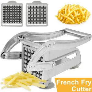 1pc Stainless Steel Manual Potato Cutter French Fries Slicer Potato Chips Maker Meat Chopper Dicer Cutting Machine Tools Multifunctional Vegetable Set