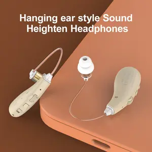 Over-Ear Sound Amplifier Headphones, Adjustable Personal Voice Booster Earphone with Wire for Adults, Left Right Wearable Frequency Amplifier