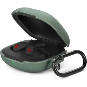 Soft Silicone Case for 2021 Shockproof Beats Fit Pro Earbuds Cover with Keychain (Cactus Green)