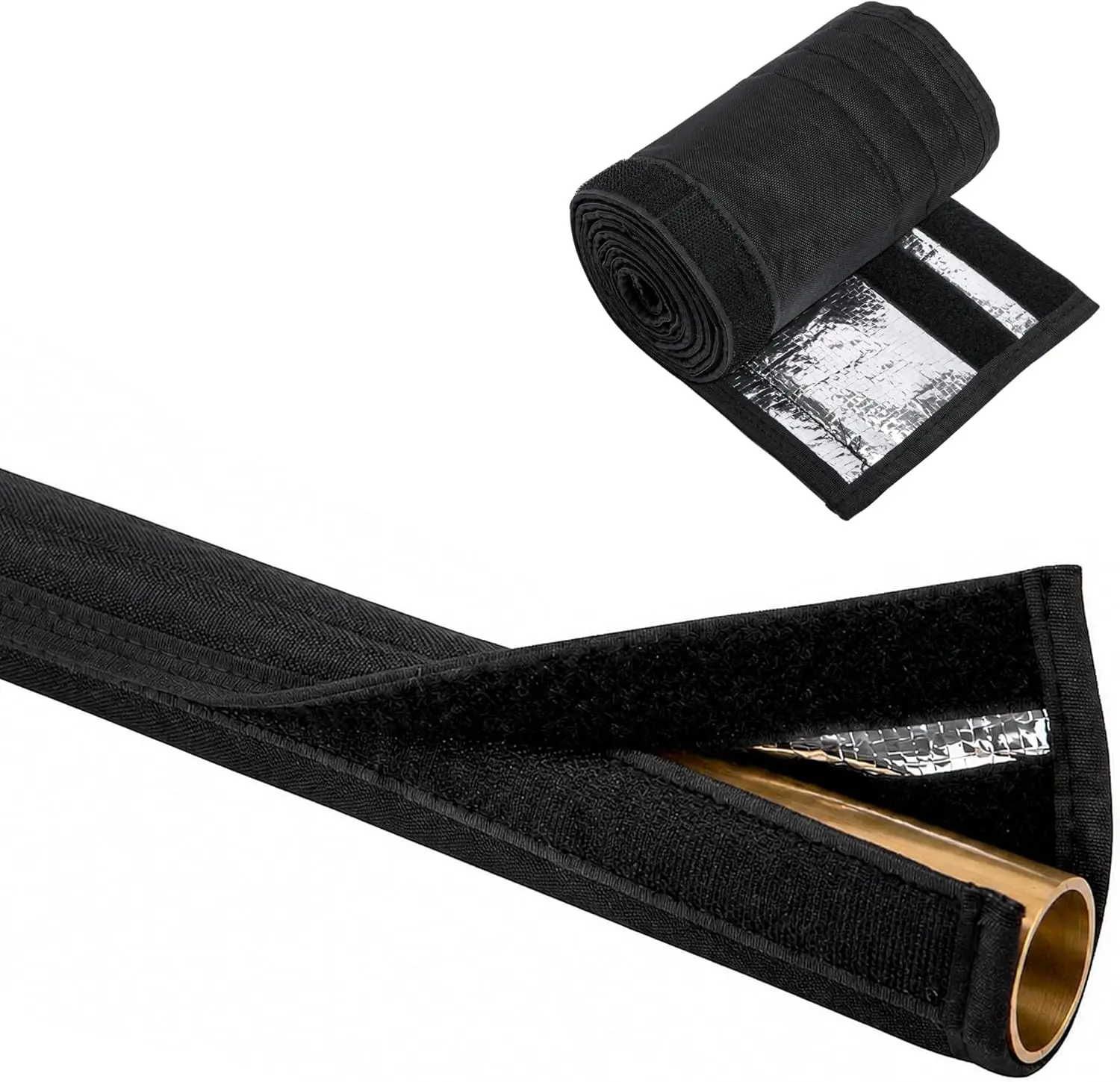 5 Layers 72" L HVAC Copper Pipe Insulation, Copper Pipe Insulation Sleeve | 600D Oxford Adjustable AC Line Insulation Cover Fit for 7/8" and 3/4", Outdoor Copper Pipe Insulation Blanket
