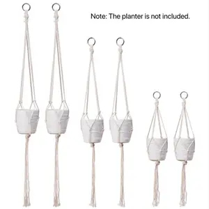 Handmade Rope Woven Plant Hangers, Bohemian Style Hanging Flower Pots, Simple Home Decor, Durable Sunproof Creative Plant Baskets