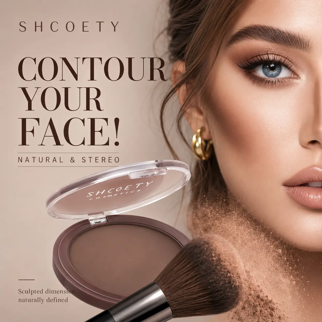 Matte Contour Pressed Powder Cosmetics Bronzer - 10g Ultra-Fine, Smoothing, Sweatproof for All Skin Types & Tones, Multi-Use for Adults (02# Light Warm, 04# Deep Warm) as Sculpting, Eyeshadow, Brow Filler