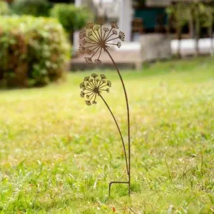 3 metal dandelion floor decorations, Garden accessories, designed for garden and lawn decoration, are ideal for outdoor homes, gardens, and farmhouses - perfect as family gifts, landscape decorations