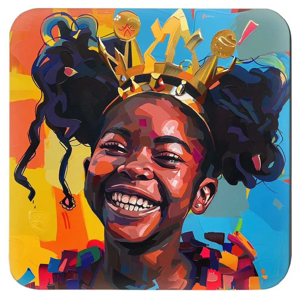 Crowned in Confidence: Black Girl Magic Coaster Set