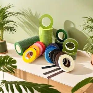 Multiple Set Combination Pack of Various Colors Floral Tape, Artificial Flowers and Plants Wrapping Flower Stems Set Floral Tape, Used for Floral Packaging, Green Paper Tape, Large Handmade Flower Art Decoration, Wedding Arrangement, etc