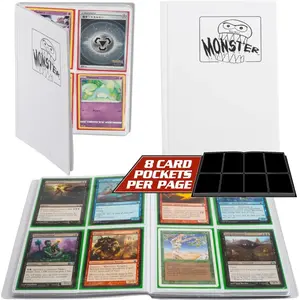 Monster Binder - 4 Pocket Matte White Album with White Pages (Limited Edition) - Holds 160 Yugioh  Magic  and Pokemon Cards