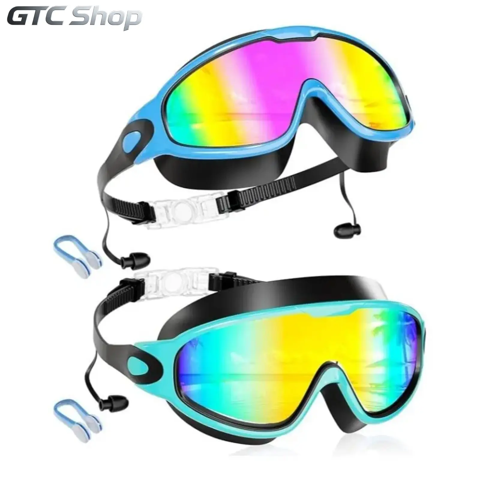 2026 New Swimming Goggles, 2-Pack Large Frame Swim Glasses, Anti-Fog & UV Protection, Fits Ages 3-15, Premium Comfortable Swim Accessories for Swimming & Water Activities summerwins