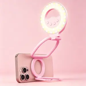 【Father's Day Gift】Joytutus Premium Magnetic Car Phone Mount - MagSafe Compatible, Foldable Handheld Stand with Built-in Fill Light, Adjustable Ring Light Tripod, Pocket-Sized Automotive Accessory for Smartphone/Cellphone Live Streaming & Photography