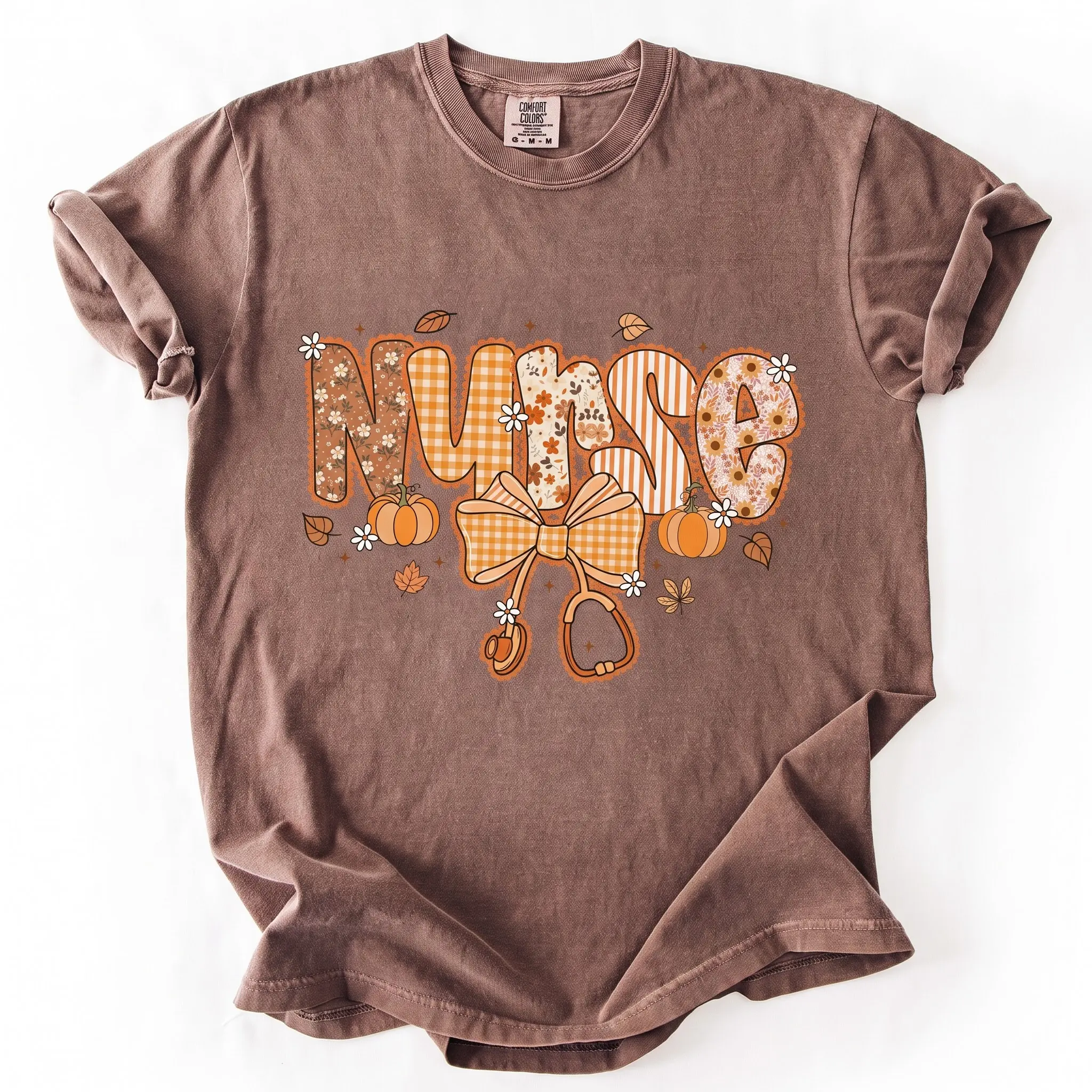 Comfort Colors Fall Nurse Shirt, Cute Autumn Tee for Registered Nurse, Spooky Nurse T-shirt, Fall Nurse T-shirt, Halloween Gift for Nurses