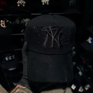 Thirty One Hats Crystals Total Black G5 - Stylish Black Baseball Cap with Crystal Embellishments for Men