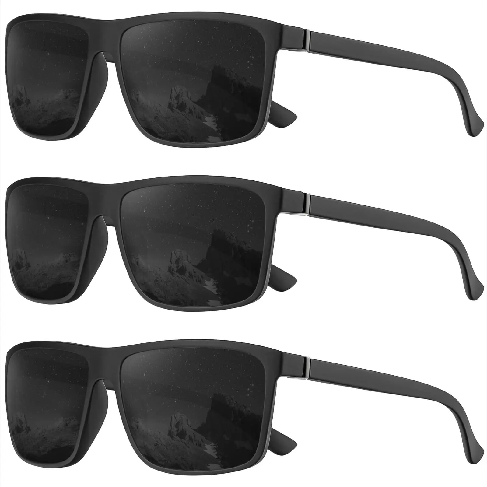 (3 Pack) Black/Black/Black