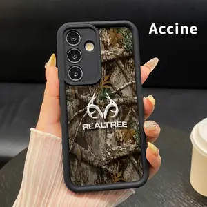 Phone Case Compatible with Samsung Galaxy S23 Ultra S24 Plus S25 S22+ Forest Camo Emblem Full Body Protection Shockproof Soft Silicone Cover