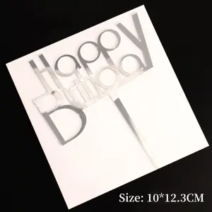 10 Pieces Happy Birthday Cake Toppers, Acrylic Material Cake Topper Happy Birthday Topper Cake Decoration for Birthday Theme Party