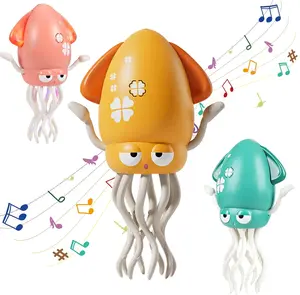 Electric Crawling Octopus Toy with LED Lights & Music, Crazy 8-Leg Action Octopus with Smart Obstacle Avoidance, Toddler Toys for Interactive Fun Gifts Sensory Newborn Cute