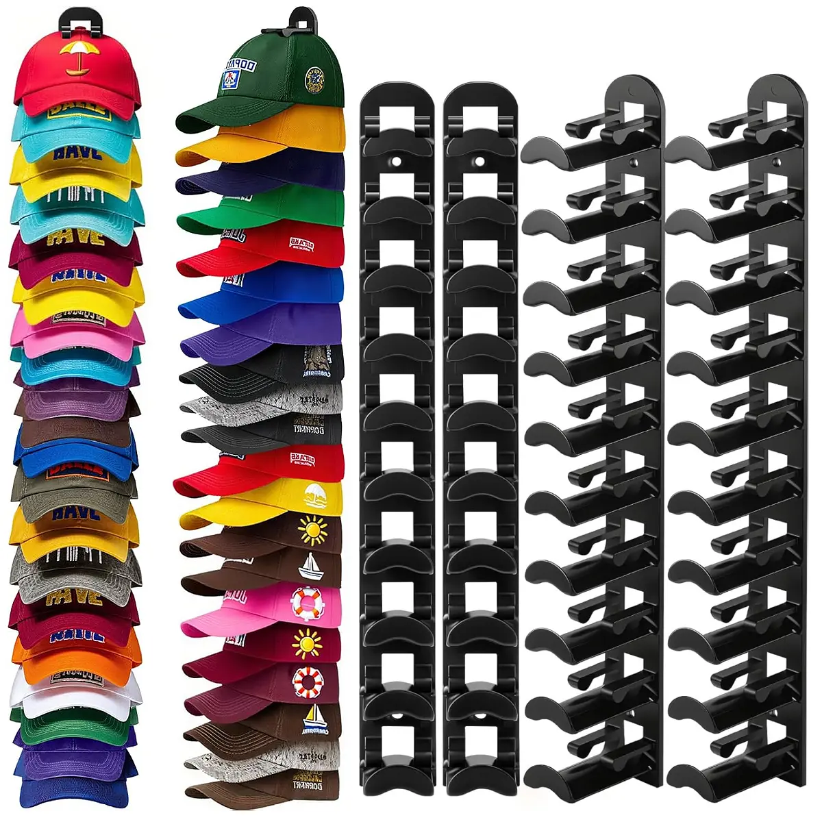 Wall Mounted Hat Organizer - Holds Up to 40 Caps - TikTok Shop