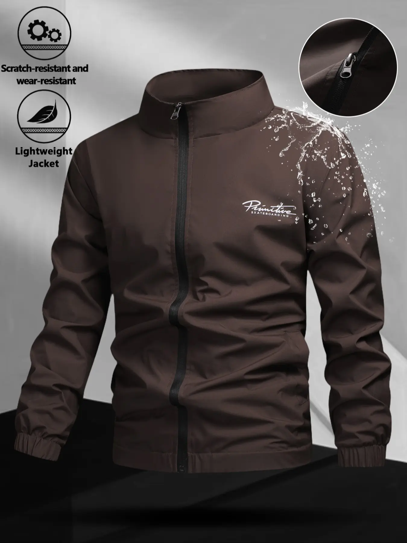 Men's Zipper Jacket with Simple Design, Easy Wear & Remove, Casual Fitted Style for Daily Outing or Sports Activities, Long Sleeve