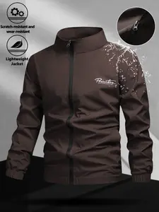 Men's Zipper Jacket with Simple Design, Easy Wear & Remove, Casual Fitted Style for Daily Outing or Sports Activities