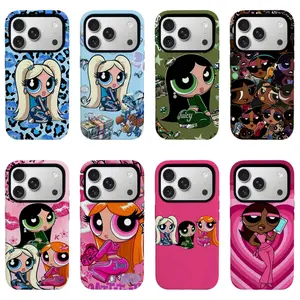Y2K Baddie Remix Powerpuff Girls Phone Case, Leopard Diamond Cash Cool Girl Print Shockproof Cover, Trendy Girly Shell for iPhone11 12 13 14 15 16 17pro max and Samsung S21-S26 .Perfect for Her/Him Girly Phone Caseslovely stylish gift