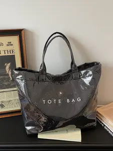 Fashionable Large Capacity Cute Handheld Tote Bag with Letter Design, Perfect for College Students and Moms, Stylish Shoulder Bag