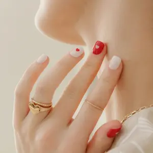 [MUZMAK] Nail Tips in Viva Magenta (Short Square) Customized Liveroom Art
