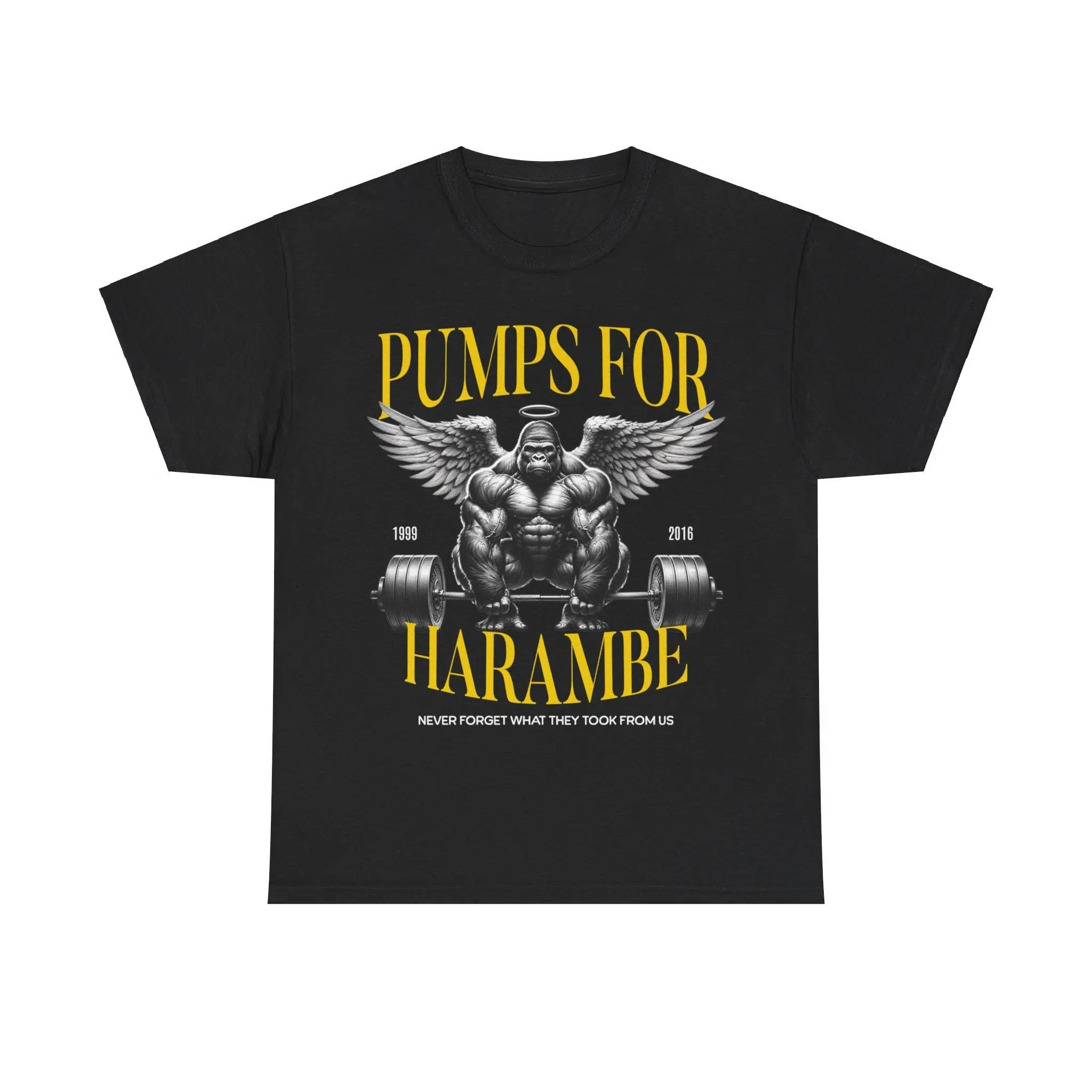 Men's Cotton Ribbed Seamless Knit Short-Sleeve T-Shirt - Casual Loose Elastic Fabric, Stylish Harambe Meme Graphic, Bodybuilding Gym Lifting Pump Cover Top, Soft, Round Neck, Smooth, Menswear, Harambe Print, All Seasons, Shortsleeve, Classic, Lightweight,