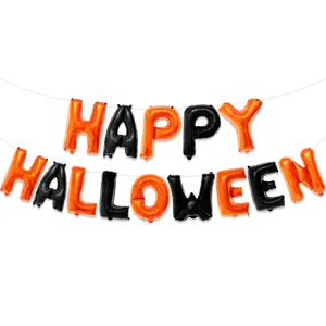 Happy Halloween 16 Inch Foil Balloons, Orange And Black