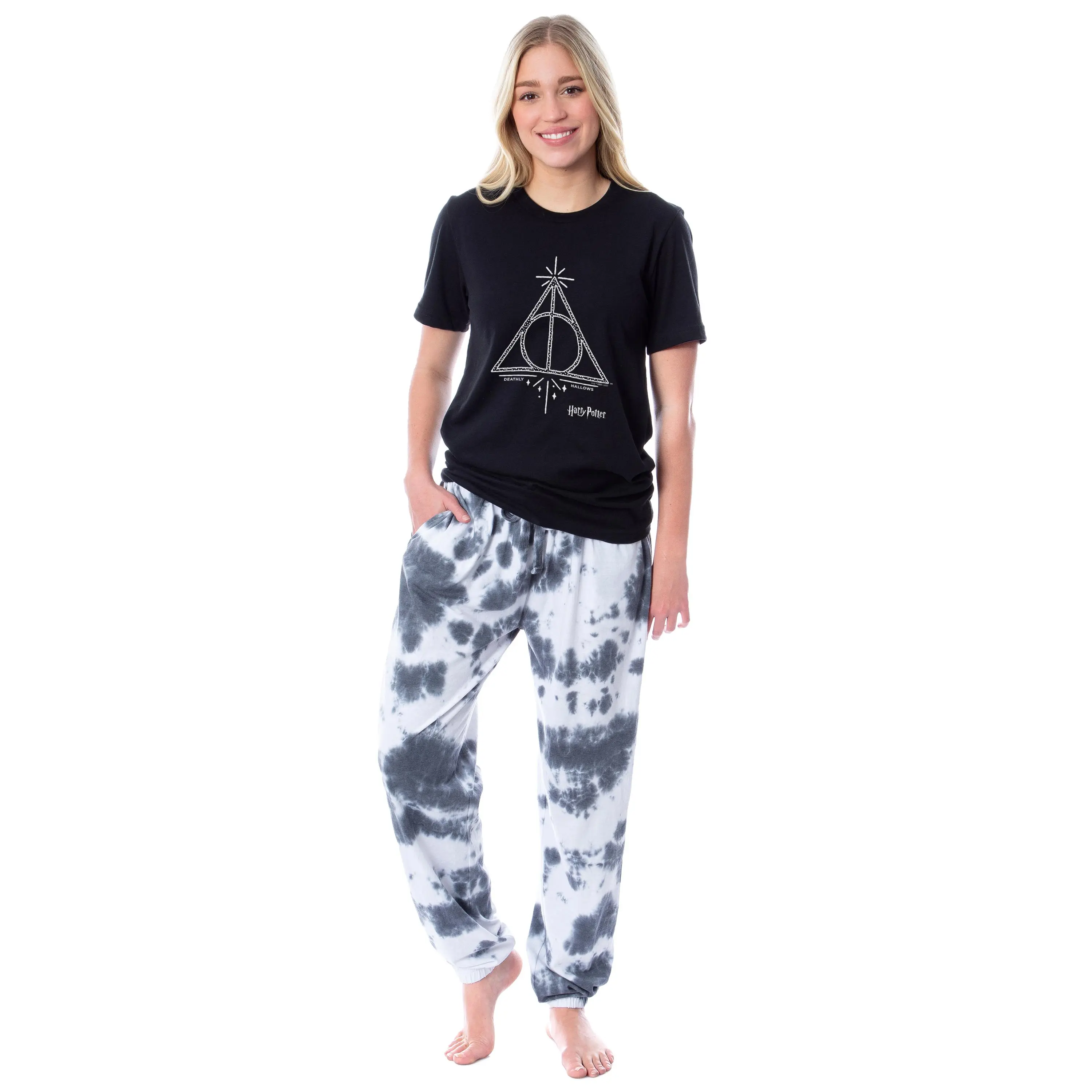 Harry Potter Womens' Deathly Hallows Wizarding World Sleep Jogger Pajama Set