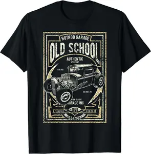 Old School Vintage Hot Rod Garage Men Classic Car T-Shirt