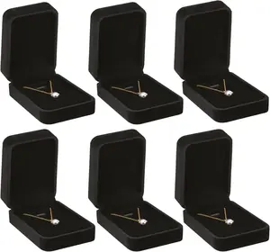 6-Piece Soft Velvet Hand Jewelry Gift Boxes - Home Organizer Storage Display Cases for Necklace, Pendant, Bracelet, Ring, Earring