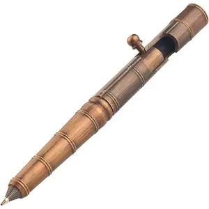 Solid Brass Bolt Action Pen with Stainless Steel Clip  Node for Tremor Parkinson  Business Office EDC Pocket Color Bronze(BS551)