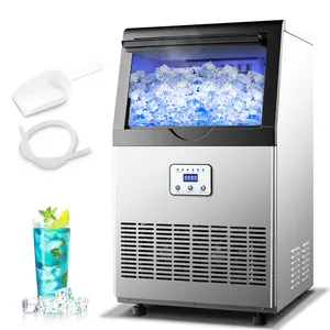 110lb/24hr Undercounter Ice Maker - NSF Commercial Heavy Duty 25lb Bin Self Cleaning 45 Cubes/12min Stainless Steel CIM40-FT Icemaker