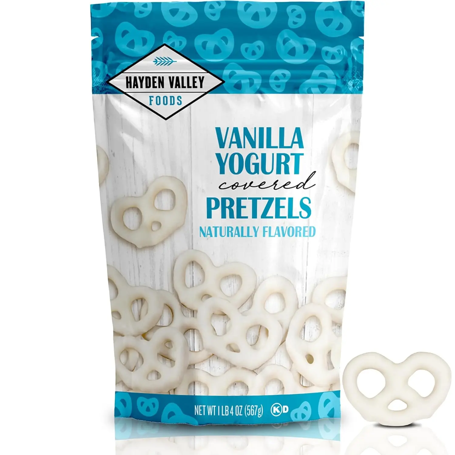 Hayden Valley Foods Vanilla Yogurt Covered Pretzels | 20 oz Bag | Gourmet Flavored Pretzels | No Artificial Flavors or Colors