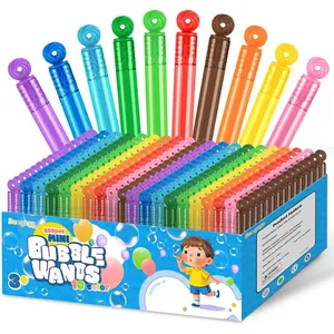 200 Pcs Mini Bubble Wadns Favors for Kids,10-Color Bubble Stick, Thanksgiving and New Year, Theme Birthday, Wedding, Summer Girls and Boys Carnival, Summer Toys