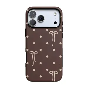 Casely iPhone 17 Pro Case | Teddy Bows | Brown Polka Dot | Bold Protective Design | Compatible with MagSafe