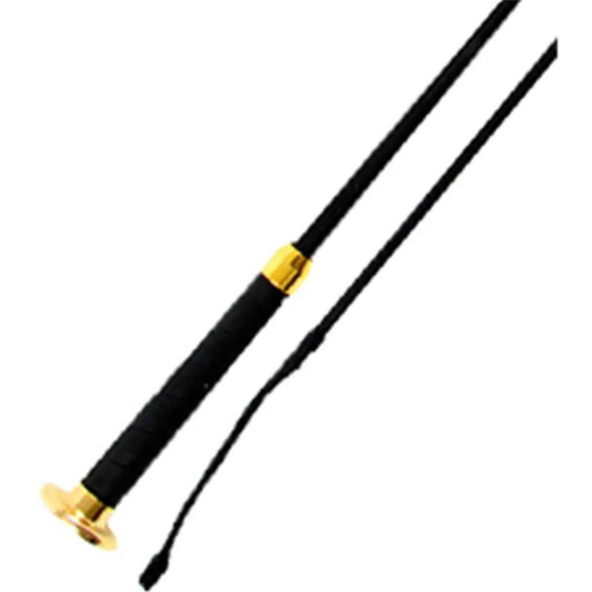 212 MAIN 39 in Dressage Whip, Black Nylon Wrapped Fiberglass Shaft with a Secure Leather Wrapped Grip Handle and Brass Mushroom Cap - Whips & Crops, Fits Hand