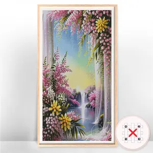 Landscape Pattern DIY Cross Stitch Without Frame,New Tools Cross Stitch Printed Canvas Flower Decor For Home