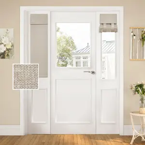 Blackout Linen Sidelight Curtains for Front Door, Side Door Window Curtains, Small Window, Modern  Covering Decor, 1 Panel, W12 X L40 Inch,