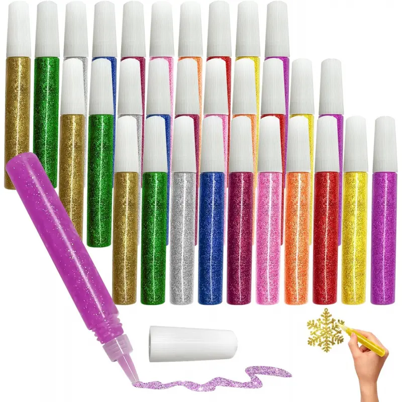 10/30 Pack Washable Glitter Glue Stick Set, DIY Arts & Crafts Glitter Pens, Glitter Glue Gel Pens for Art Projects, Grad Caps Assorted Colors Glue Stick, Decorating Supplies, Artist Supplies