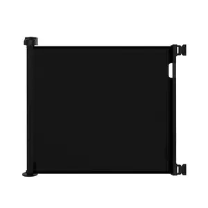 Retractable Baby Gate for Doorways and Stairs, Mesh Safety Gate for Pet, Indoor & Outdoor Use, One-Hand Operation, Easy Installation, 33.6" Tall, Expands to 55" Wide(Black,33.6"x55"